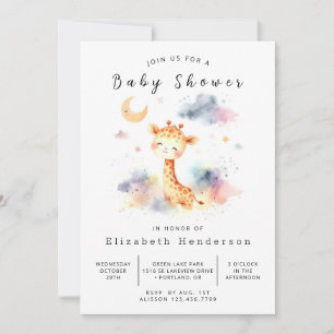 Happy Custom Giraffe Baby shower Kaart
