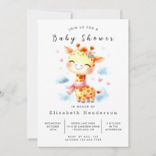 Happy Custom Giraffe Baby shower Kaart