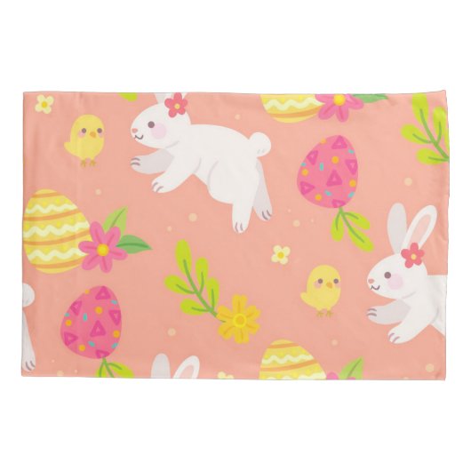 Happy Customize Easter Chicken and Rabbit Kussensloop (Achterkant)