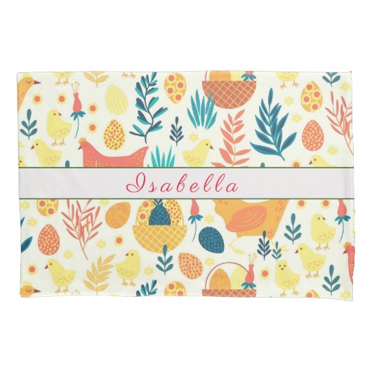 Happy Customize Easter Cute  Chicken Kussensloop (Voorkant)