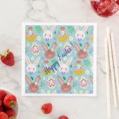 Happy Customize Easter Cute Rabbits Servet (Insitu)