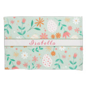 Happy Customize Easter Egg Floral Kussensloop (Voorkant)