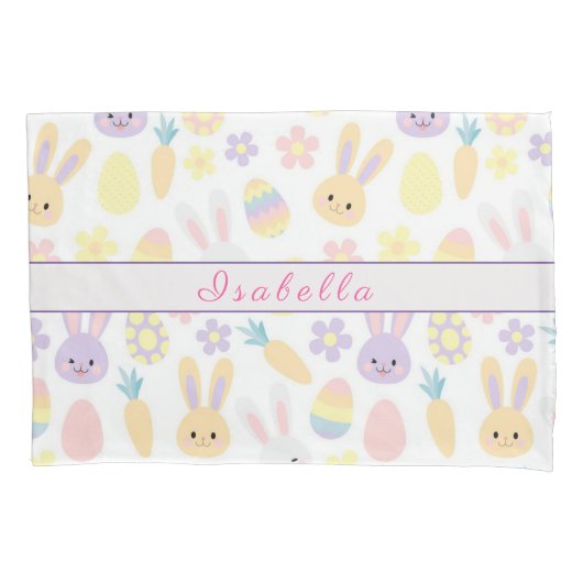 Happy Customize Easter Paars Rabbit Kussensloop (Voorkant)