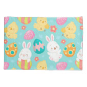 Happy Customize Easter Rabbit and Chicken Kussensloop (Achterkant)