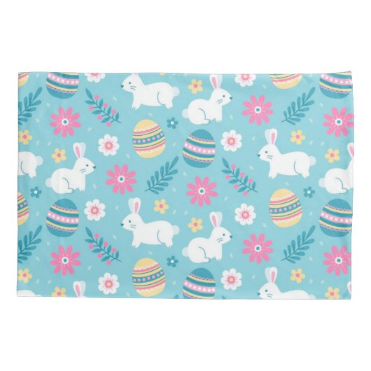 Happy Customize Easter Rabbit Floral Kussensloop (Achterkant)