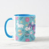 Happy Customize Easter Rabbit Floral Mok (Links)