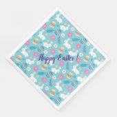 Happy Customize Easter Rabbit Floral Servet (Hoek)