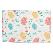 Happy Customize Easter  Red Egg Floral Kussensloop (Achterkant)