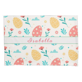 Happy Customize Easter  Red Egg Floral Kussensloop