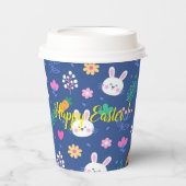 Happy Customize Easter White Love Rabbit Papieren Bekers (Voorkant)