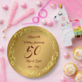 Happy Customize Gold 50e Jubileum Papieren Bord (Feest)