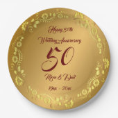 Happy Customize Gold 50e Jubileum Papieren Bord (Voorkant)