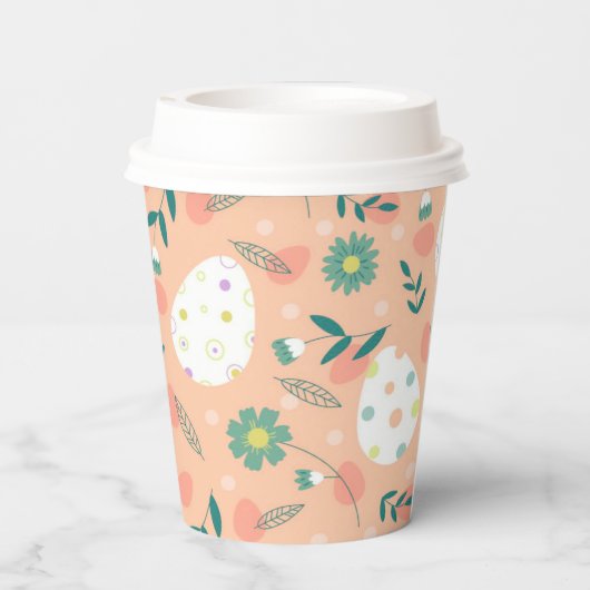 Happy Customize Oranje Easter Egg Papieren Bekers (Achterkant)