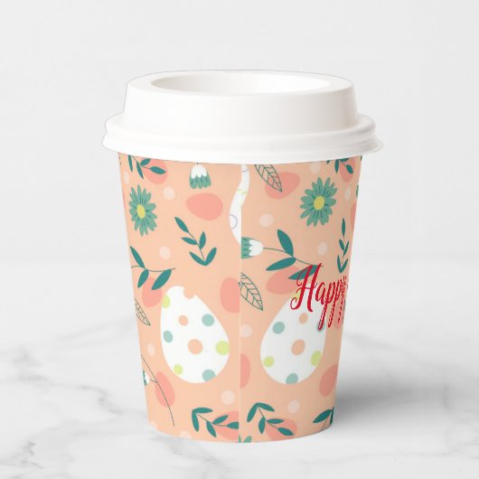 Happy Customize Oranje Easter Egg Papieren Bekers (Rechts)