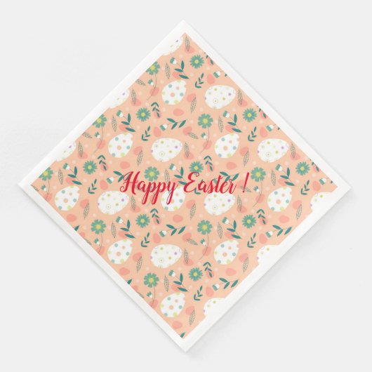 Happy Customize Oranje Easter Egg Servet (Hoek)