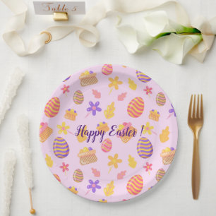 Happy Customize Paars Pasen Papieren Bordje
