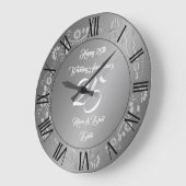 Happy Customize Silver 25th Anniversary Grote Klok (Hoek)