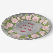 Happy Customize Silver Roos Jubileum Papieren Bordje (Gekanteld)