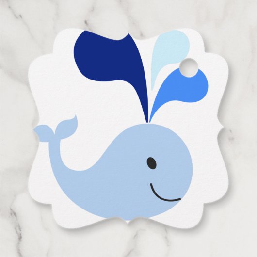 Happy Cute Blue Whale Bedankjes Labels (Achterkant)