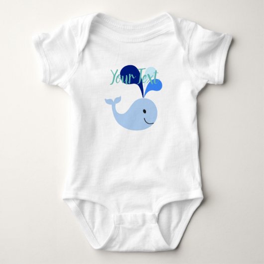 Happy Cute Blue Whale Romper (Voorkant)