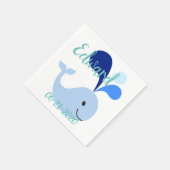 Happy Cute Blue Whale Servet (Hoek)