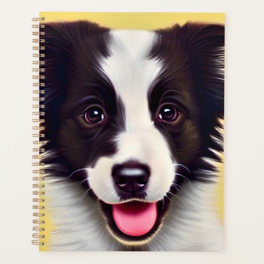 Happy Cute Border Collie Planner (Voorkant)