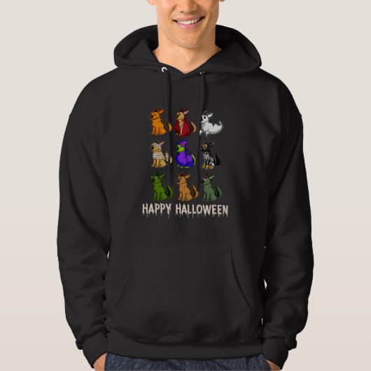Happy Cute German Shepherd Dog Witch Mummy Hallowe Hoodie (Voorkant)