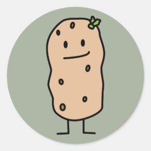Happy Cute-glimlach-aardappel Ronde Sticker