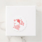 Happy Cute Pink Whale Bedankjes Labels (In situ)