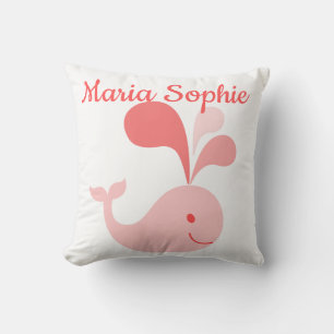 Happy Cute Pink Whale Kussen
