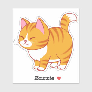 Happy Cute Sinaasappel Tabby Sticker