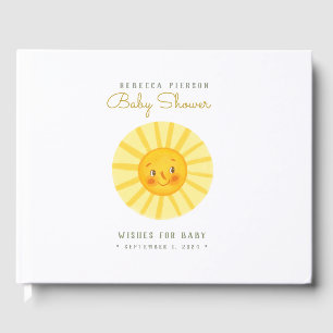 Happy Cute Sun Baby shower Guest Book Gastenboek