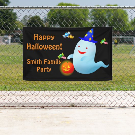 Happy Cute Trick of Treing Halloween Ghost Spandoek (Insitu)