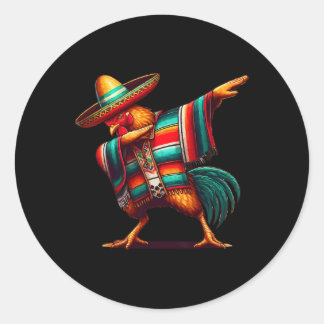 Happy Dabbing Mexicaanse kip Cinco de Mayo Lover Ronde Sticker