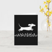 Happy Dachshund With Autumn Leaves For Pet Lovers Kaart (Gele Bloem)