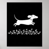 Happy Dachshund With Autumn Leaves For Pet Lovers  Poster (Voorkant)