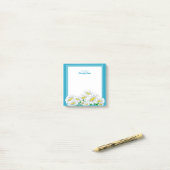 Happy Daisies Blauw - Wit Post-it® Notes (Op bureau)