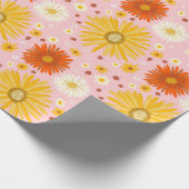 Happy Daisies Colorful Pattern Cadeaupapier (Hoek)