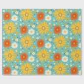 Happy Daisies Colorful Pattern Cadeaupapier (Vlak)