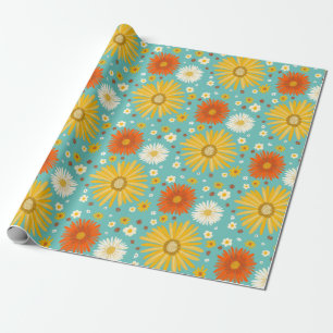 Happy Daisies Colorful Pattern Cadeaupapier