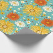 Happy Daisies Colorful Pattern Cadeaupapier (Hoek)
