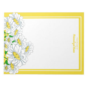 Happy Daisies Geel-Wit Ongelijnd Notitieblok