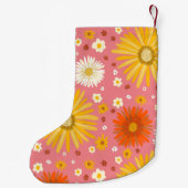 Happy Daisies Pattern CUSTOM Kleine Kerstsok (Achterkant)