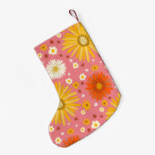 Happy Daisies Pattern CUSTOM Kleine Kerstsok (Achterkant (Hangend))