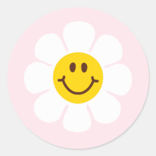 Happy Daisy Floral Uitnodiging Ronde Sticker