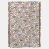 Happy Daisy Smiles Pink Floral Pattern Deken (Voorkant Verticaal)