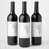 Happy Daisy Table Number Wine Label Wijn Etiket (Flessen)