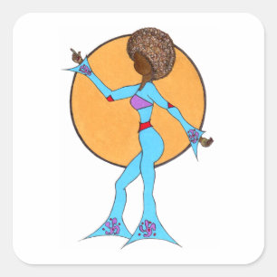 HAPPY DANCE decoreren (20 tellen) Vierkante Sticker
