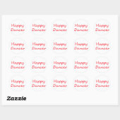 Happy Dancer rood script Ronde Sticker (Vel)