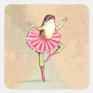 Happy Dancing Ballerina Frog Stickers